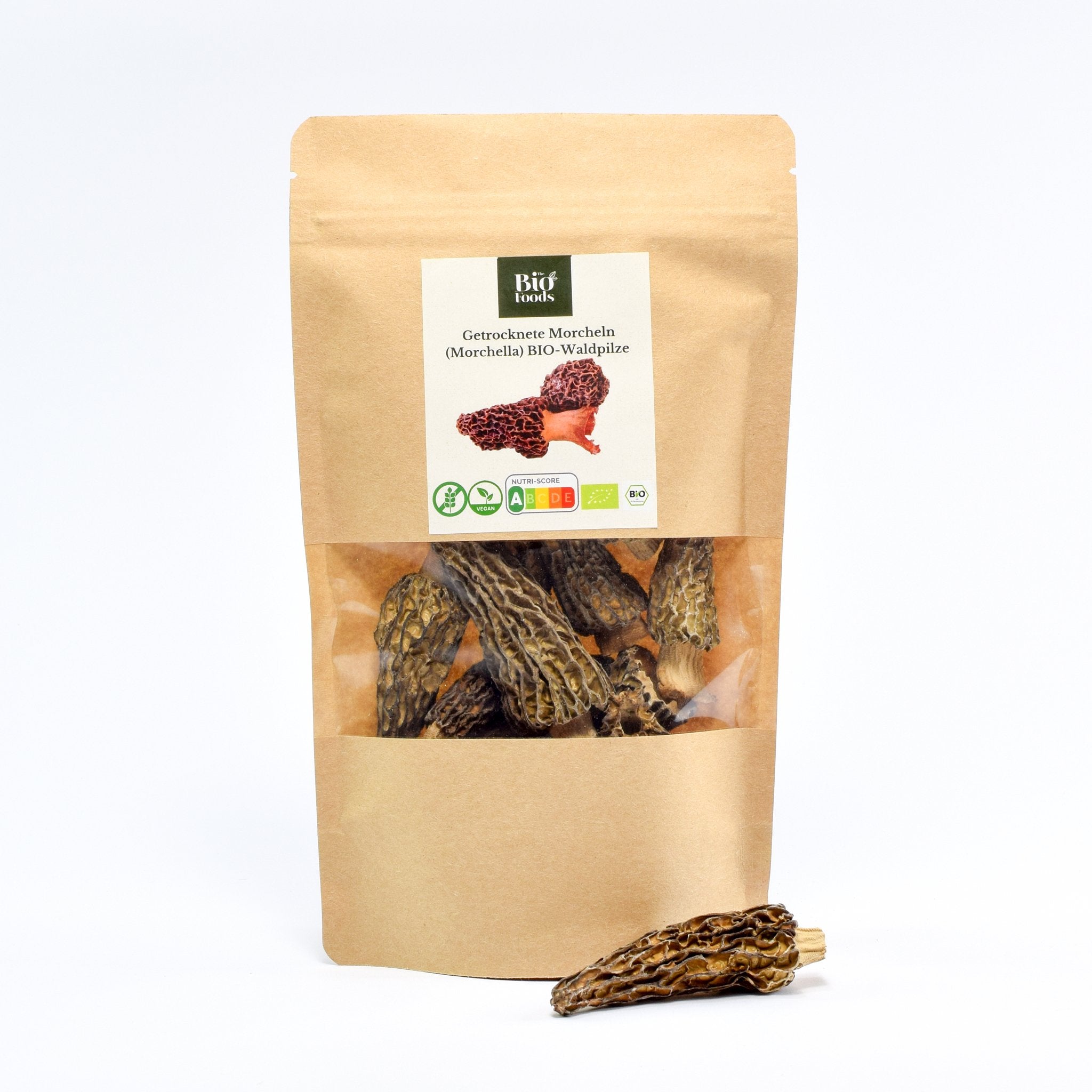 A package of Organic Dried Morels - The Bio Foods