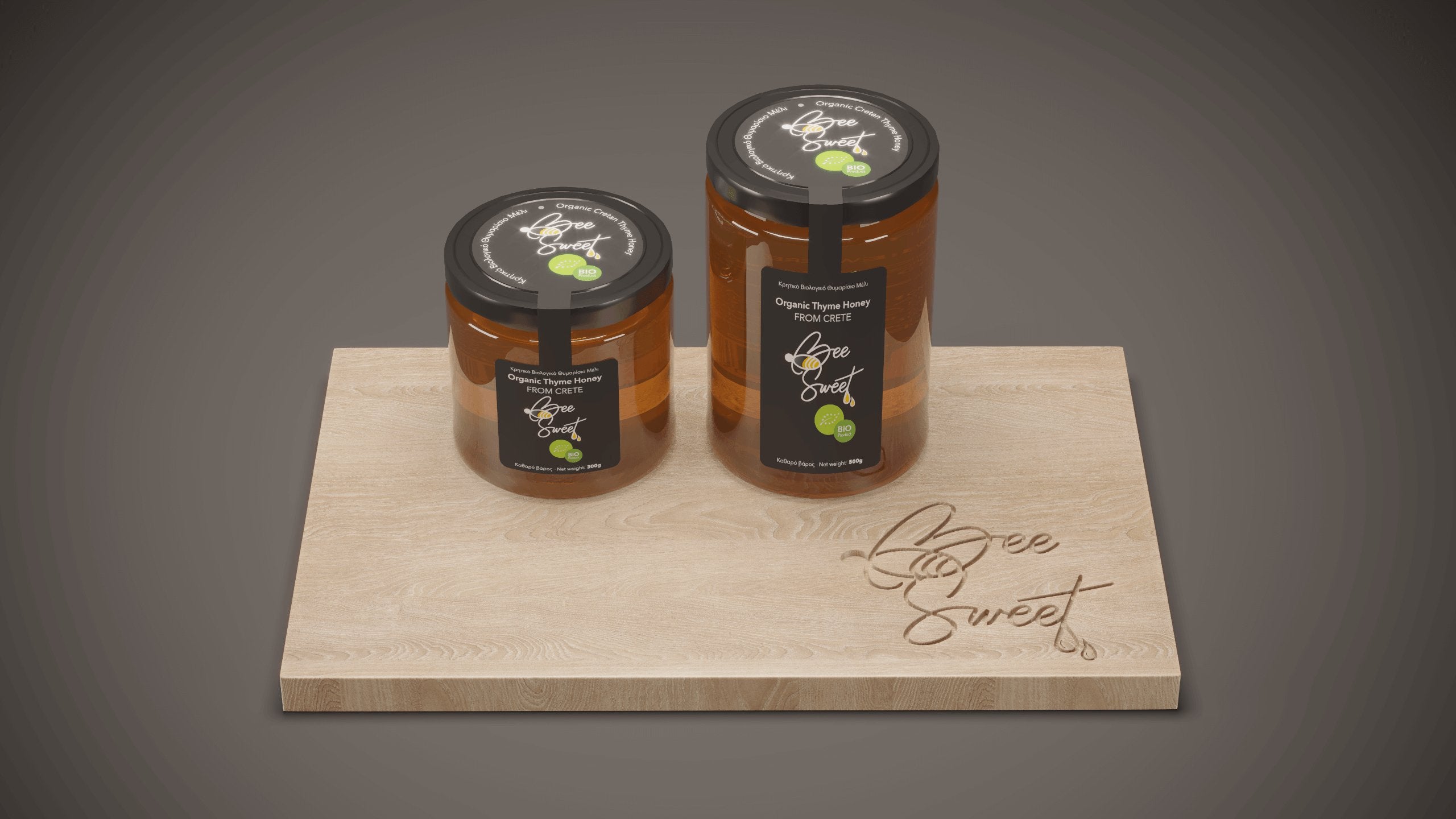 Organic Thyme Honey | Thyme honey from Crete in jars 300ml and 500ml