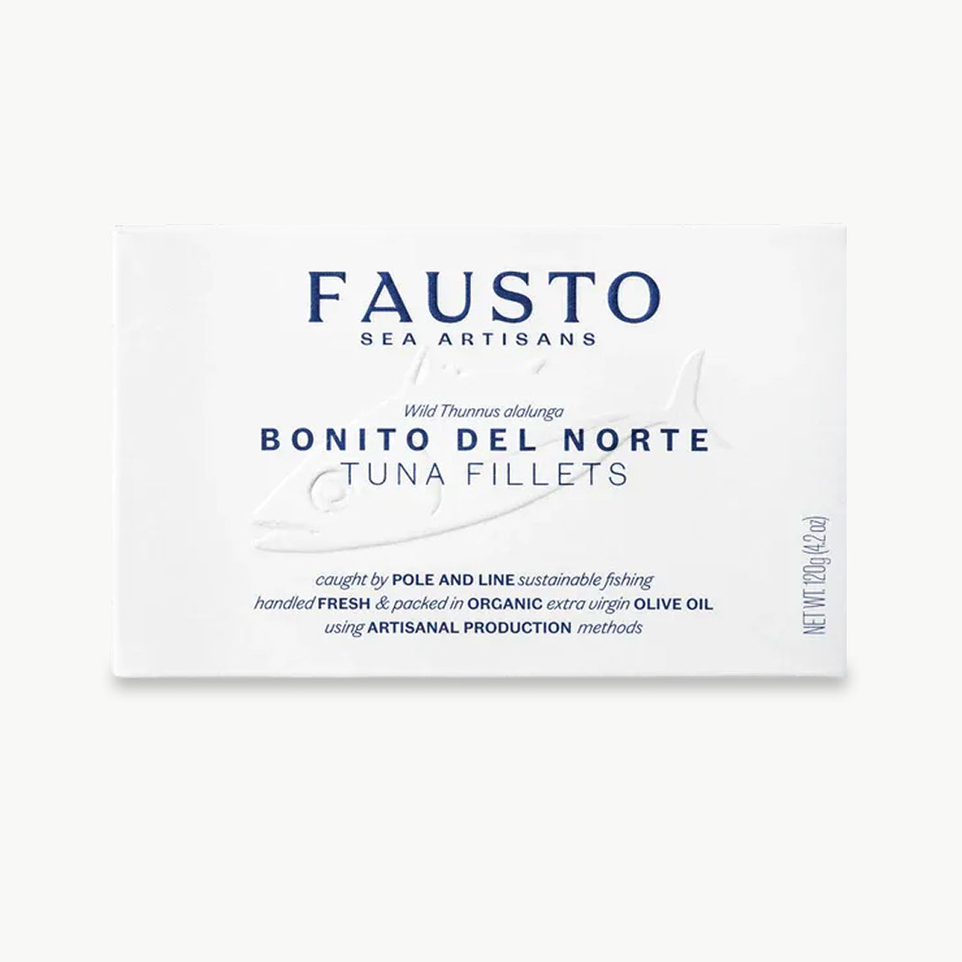 Sustainably caught Bonito del Norte tuna fillets in organic olive oil