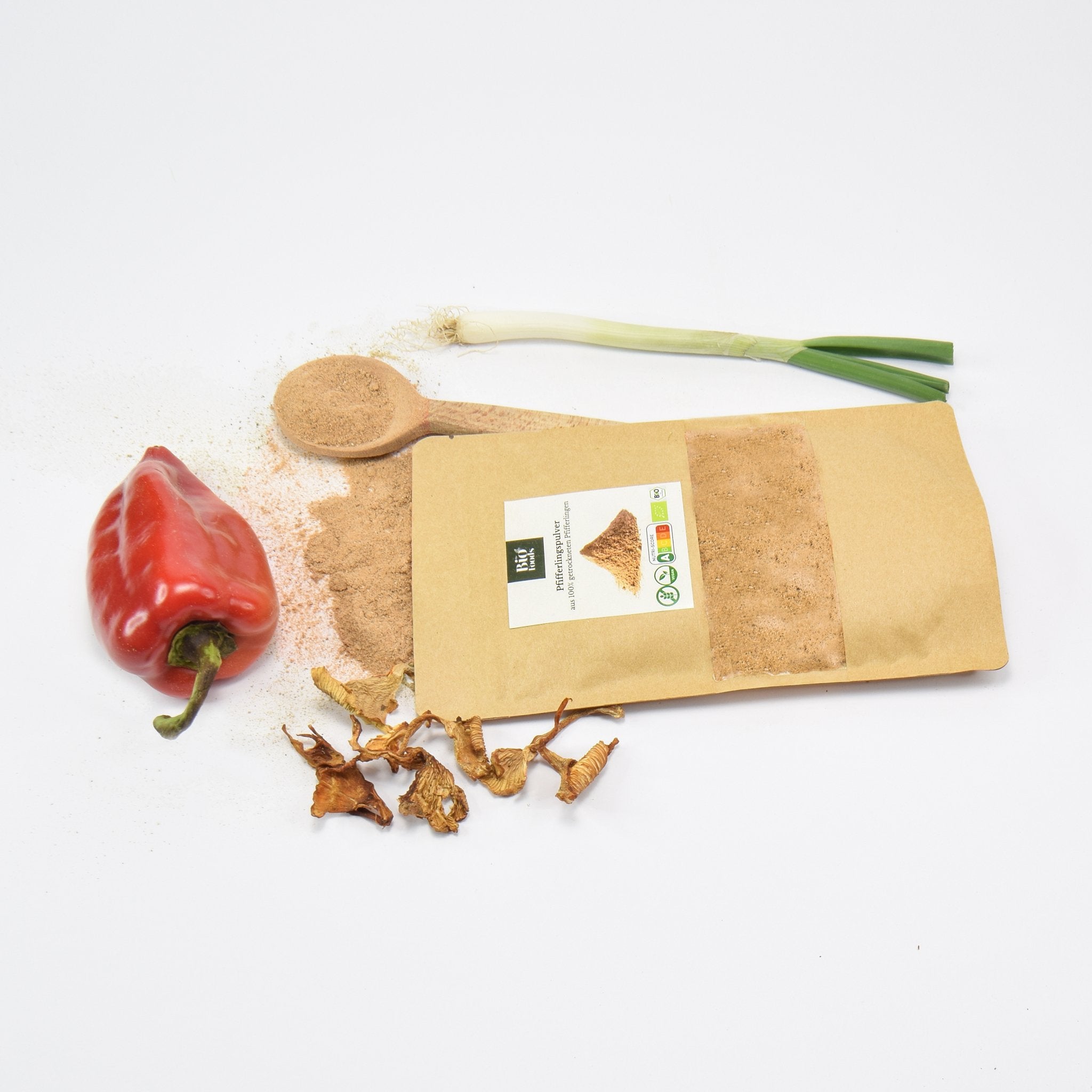 Organic Dried Chanterelles dried mushrooms and powder - The Bio Foods